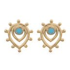 zilver vergulde oorknopjes met turkoois