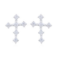 zilveren oorpiercing: kruisje