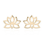 zilver vergulde oorknopjes: lotus