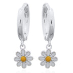 zilveren klapoorringen met bedeltje: bloemetje