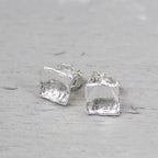 Zilveren vierkante oorstekers