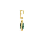 Anhänger grüner Achat 12,5 mm 14K Gelbgold