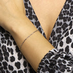 Armband Büroklammer Flachrohr 2,4 mm 16 + 3 cm Silber rhodiniert