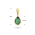 Anhänger grüner Achat 12,5 mm 14K Gelbgold