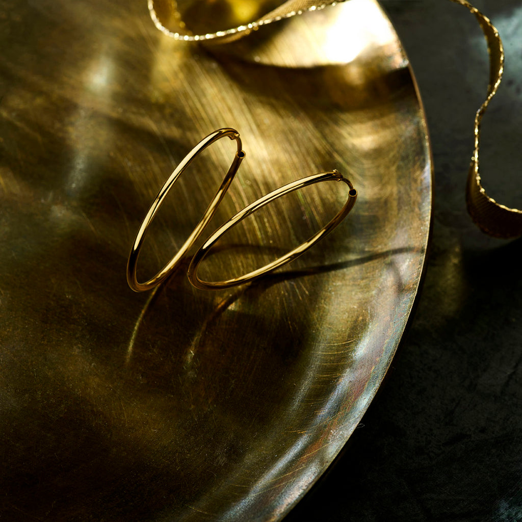 Ohrringe 1,8 mm Rundrohr 14K Gelbgold