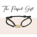 armband satijn zwart 13 - 26 cm 14K goud met rubber/nylon/leer