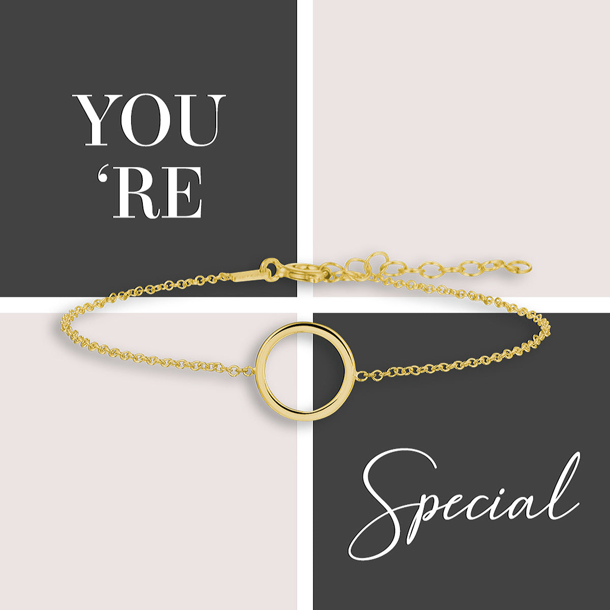 Armband rund 16 + 3 cm 3 Mikron Silber vergoldet (gelb)