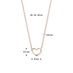 Halskette Herz 40 - 42 - 44 cm 14K Roségold