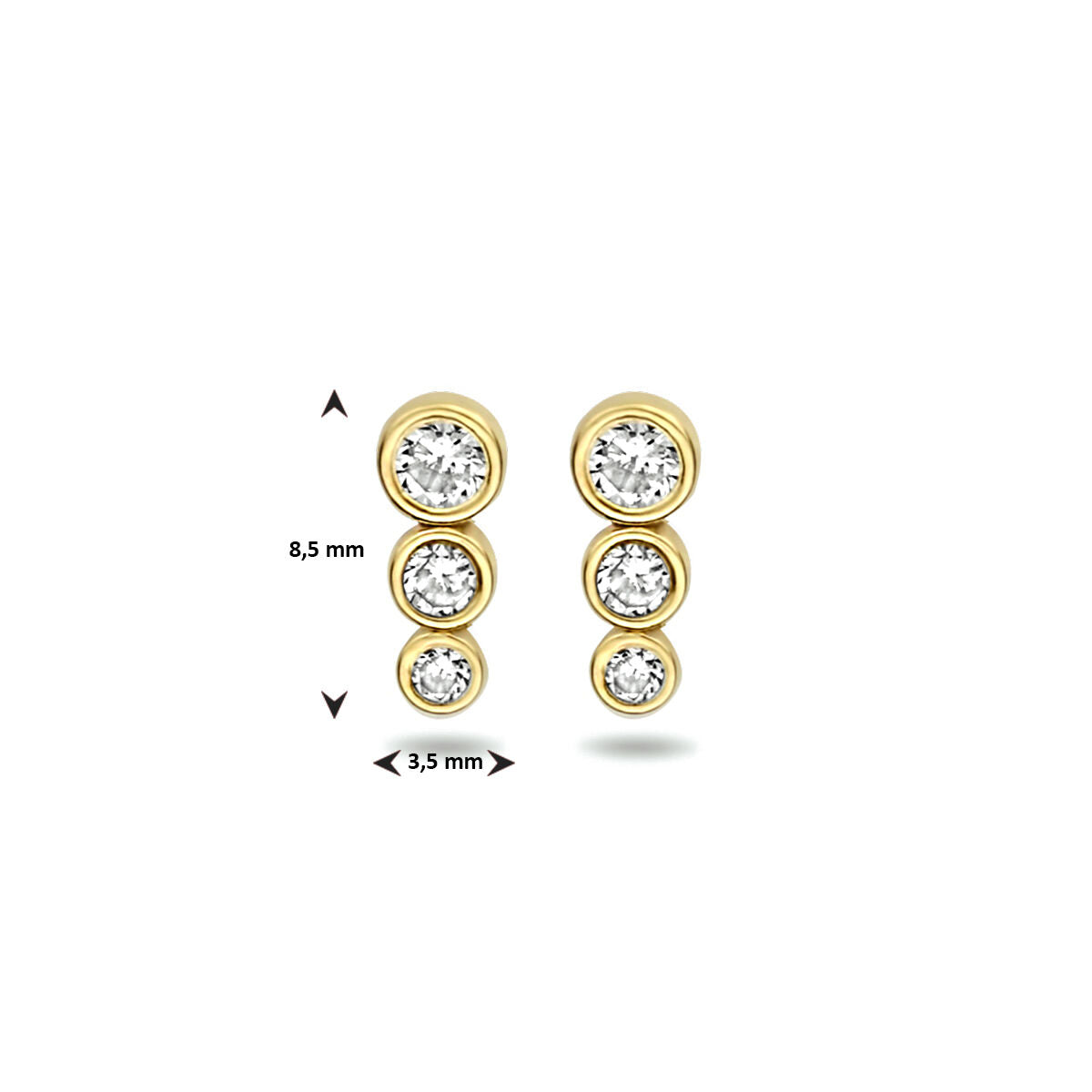 Ohrstecker Zirkonia 14K Gelbgold