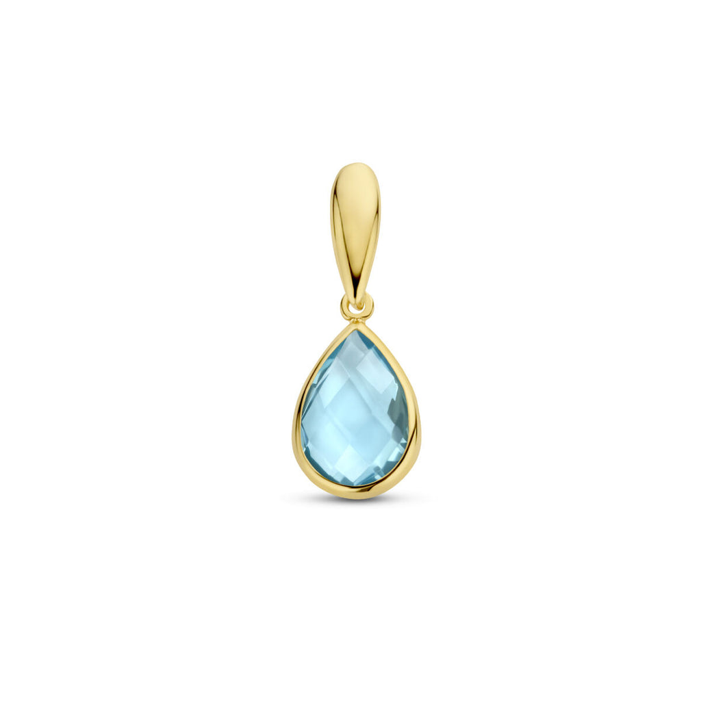 Ohrstecker Blautopas 14K Gelbgold