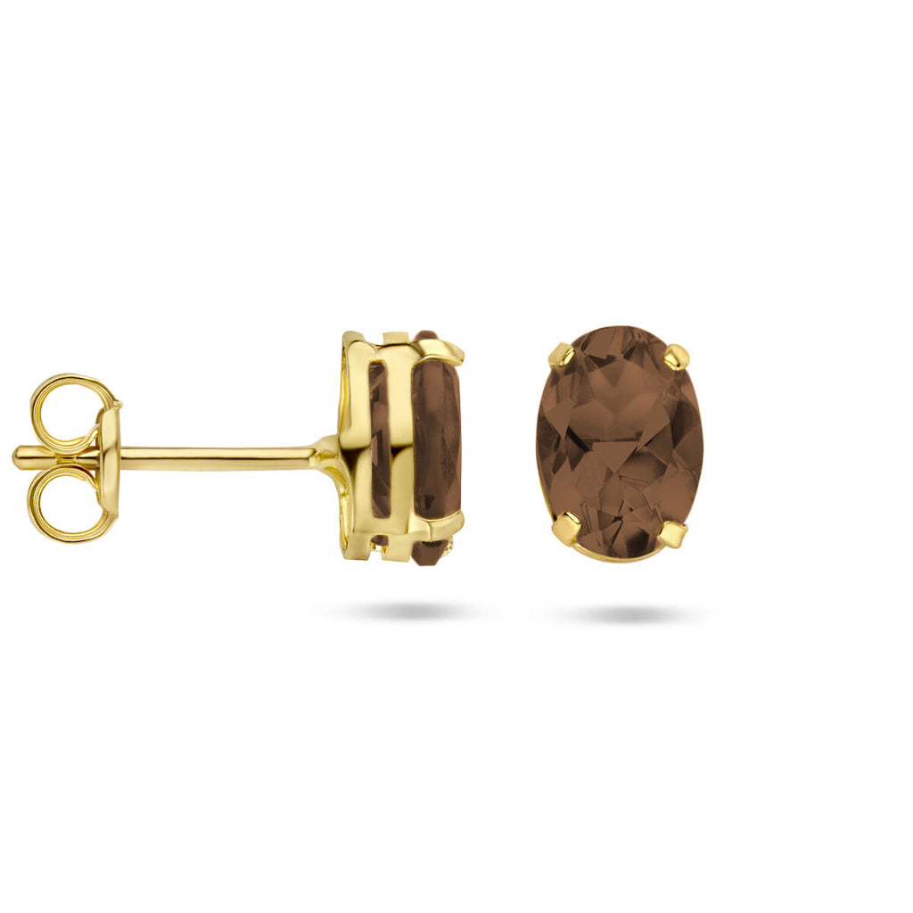 Ohrringe Rauchquarz 14K Gelbgold