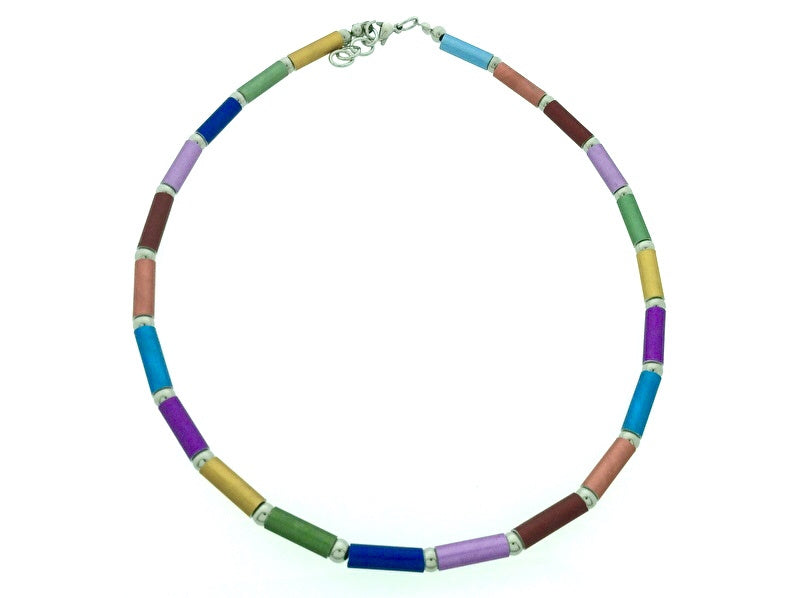 Handgemaakt collier buisjes en bolletjes