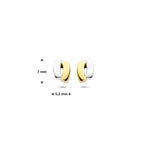 oorknoppen 14K bicolor goud geel/wit