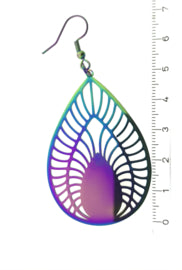 Edelstalen oorhangers druppel multi