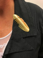 Handgemaakte broche abstract messing