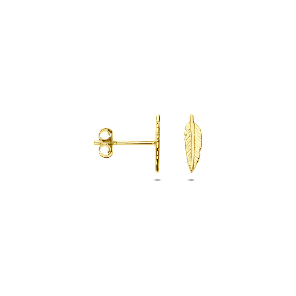 Ohrsteckerfeder 9,5 mm 14K Gelbgold