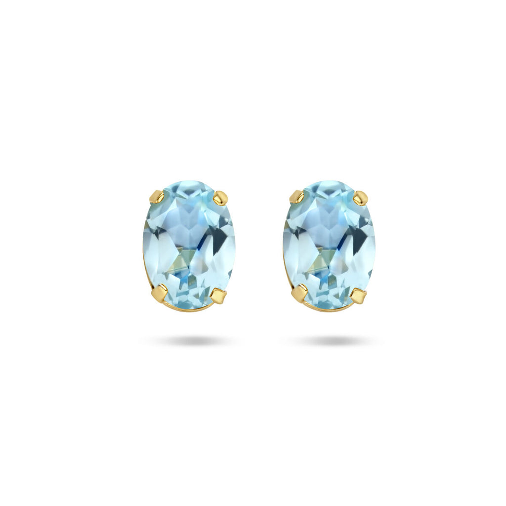 Ohrstecker Blautopas 14K Gelbgold