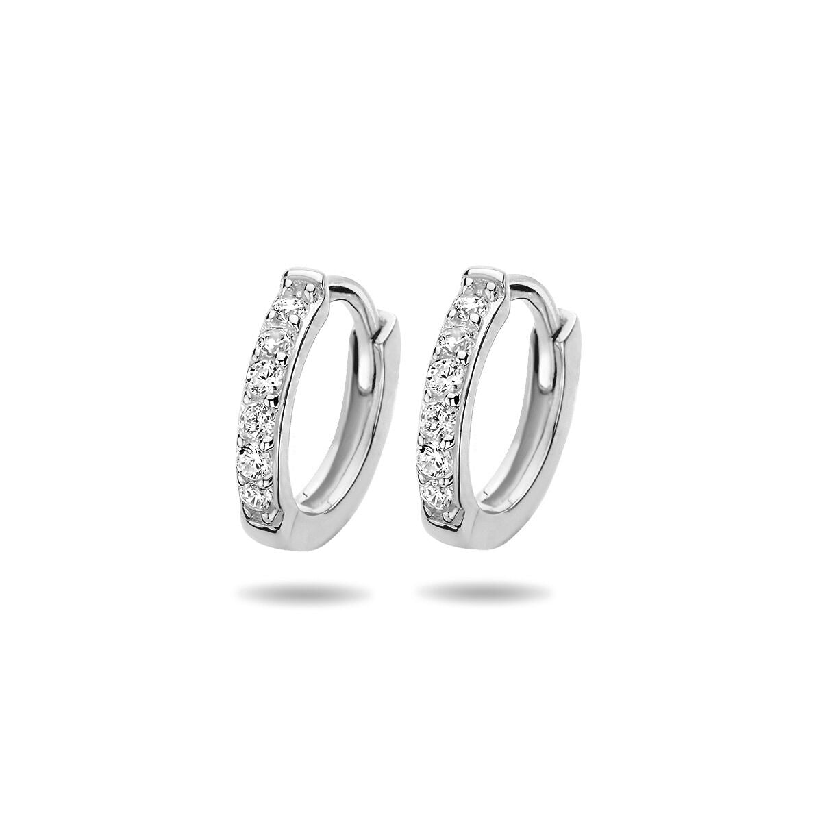 klapoorringen zirkonia zilver gerhodineerd