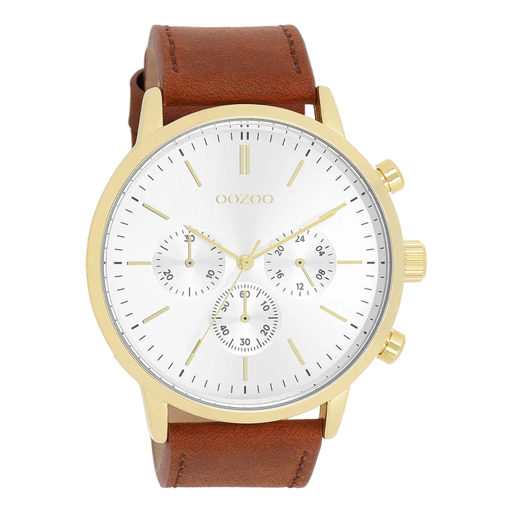 OOZOO Timepieces bruin/wit 45 mm C1120