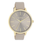 Horloge met taupe leren band