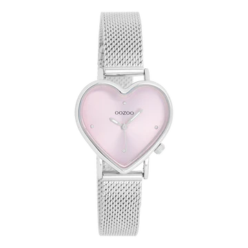OOZOO Metalen horloge hartje 28x29mm