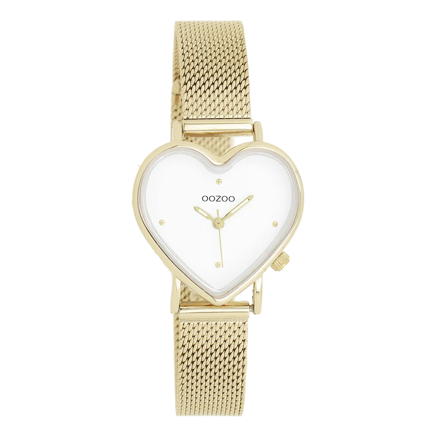 OOZOO Metalen horloge hartje 28x29mm