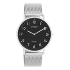 Zilverkleurige horloge met zilverkleurige metalen mesh band 40 mm