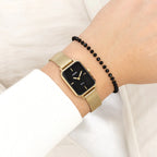 Horloge met metalen mesh band