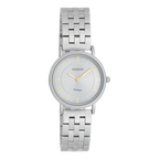 Licht grijze horloge met licht grijze roestvrijstalen band