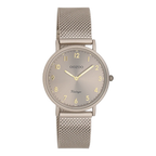 Taupe horloge met taupe metalen mesh band C20382