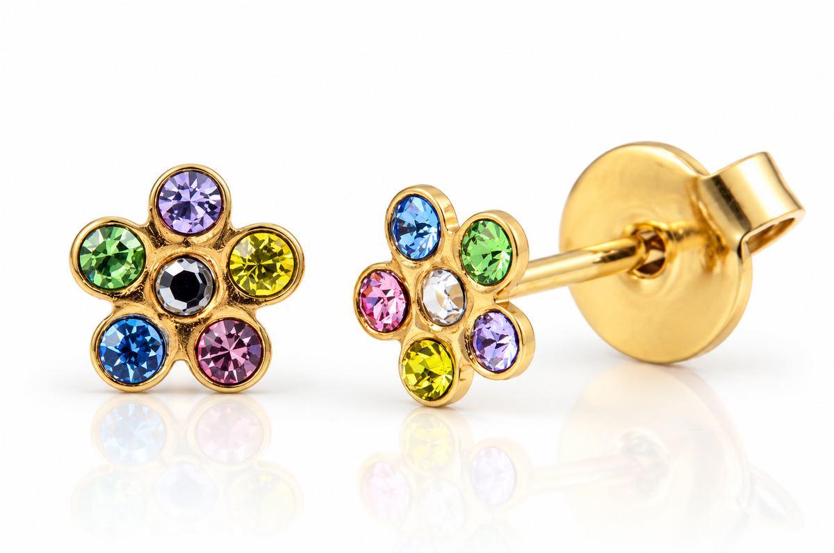 Ohrstecker 14K Gold Blume
