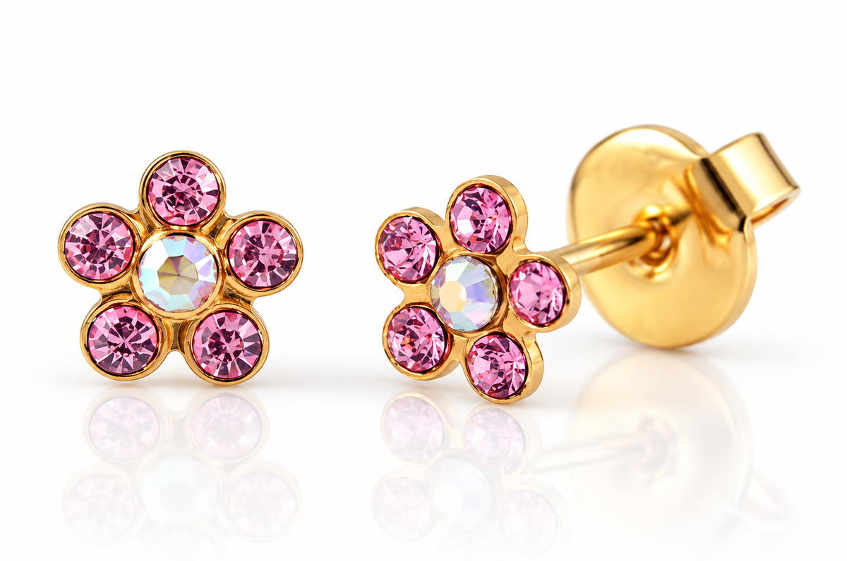 Ohrstecker 14K Gold Blume
