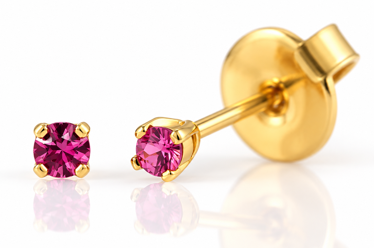 Manschettenknöpfe 14K Gold mit kleinem Stein