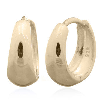 vergulde klapcreolen: taps toelopend design