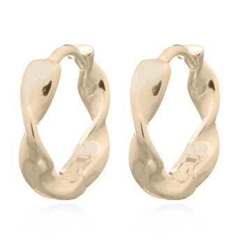 vergulde klapcreolen: gedraaid design