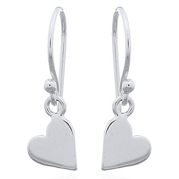 zilveren oorhangers: plat hartje