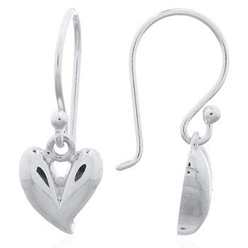 zilveren oorhangers: hartje