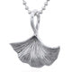 zilveren ketting hanger met ginkgo blad