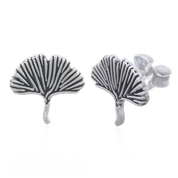 oorknopjes: ginkgo blaadjes