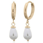 vergulde klapcreloen met druppel parel