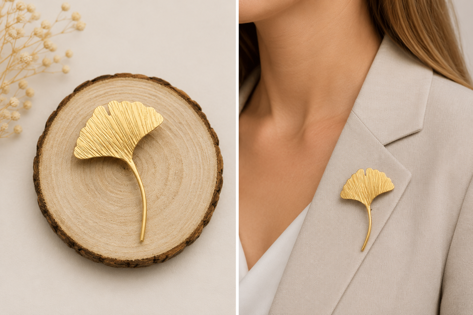 Ginkgo broche klein