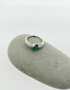 Handgemaakte zilveren moissanite ring