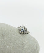 Handgemaakte zilveren moissanite ring