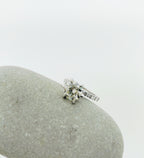 Handgemaakte zilveren moissanite ring