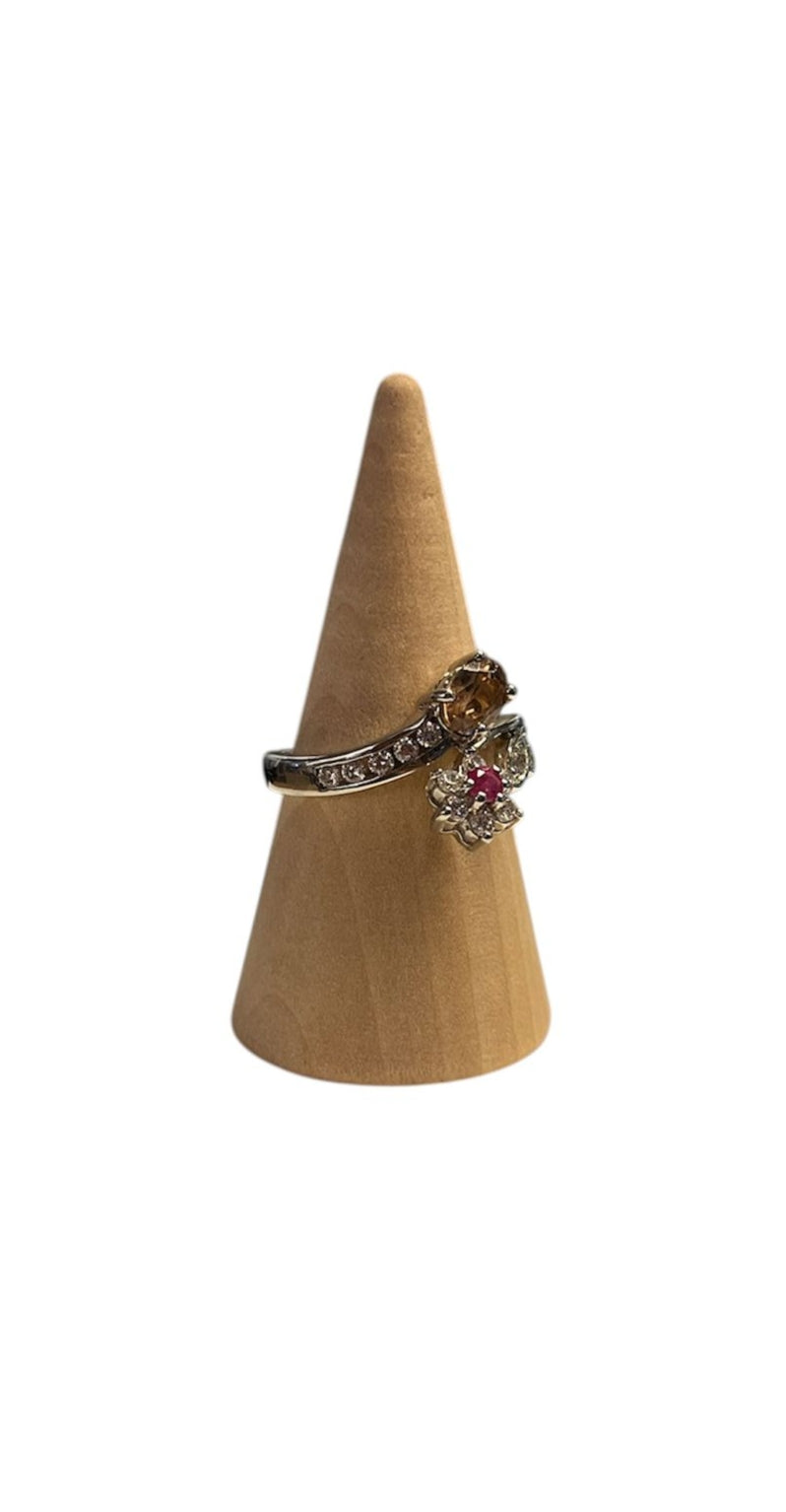 Handgemaakte zilveren ruby/spinel ring