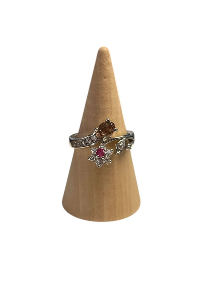 Handgemaakte zilveren ruby/spinel ring