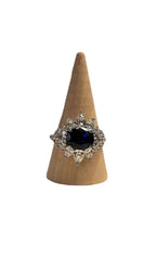 Handgemaakte zilveren saphire ring