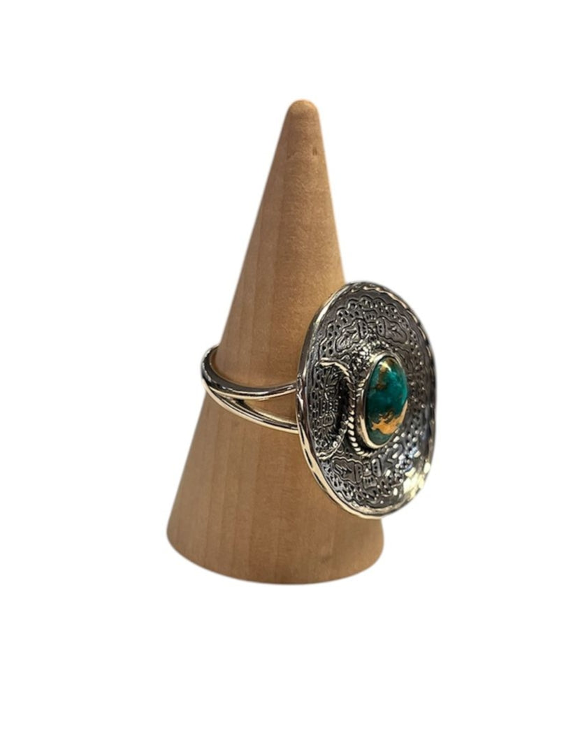 Handgemaakte zilveren turquoise ring