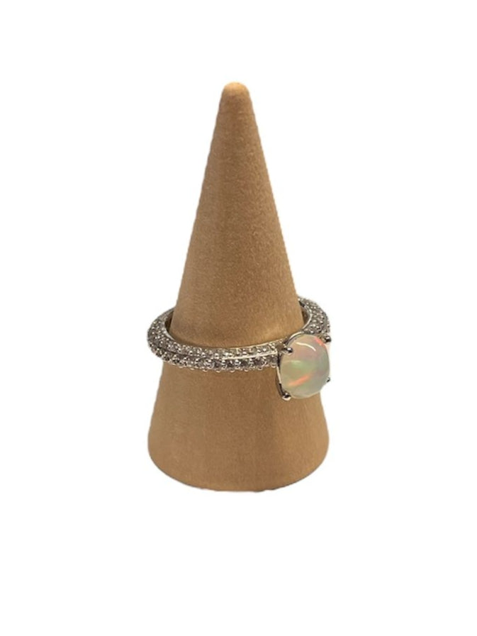 Handgemaakte zilveren opal ring