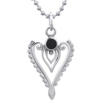 zilveren ketting hanger met onyx steen